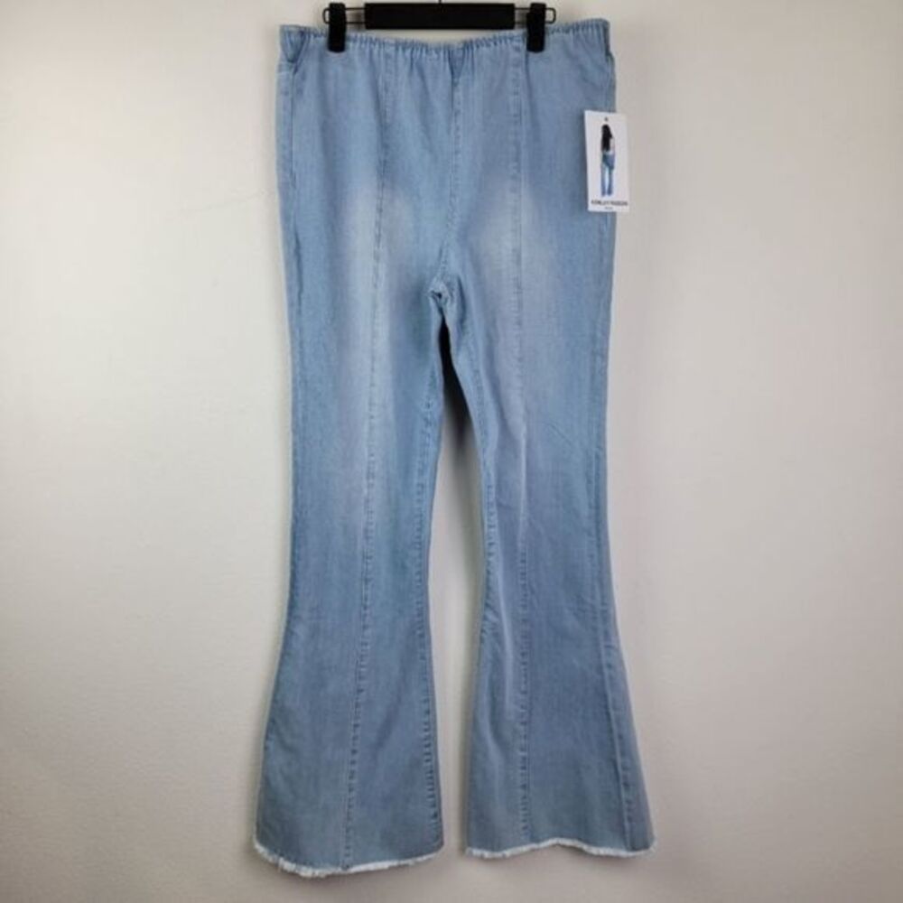 Ashley Mason blue bell bottoms denim jeans